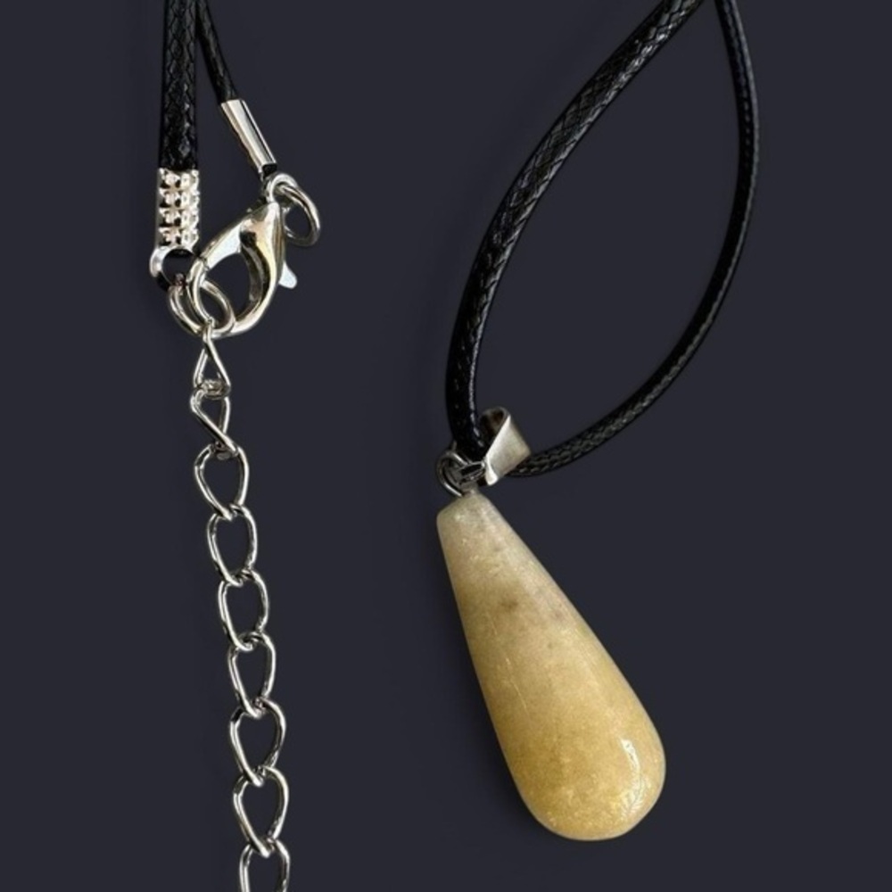 Citrine Tear Drop Pendant Necklace